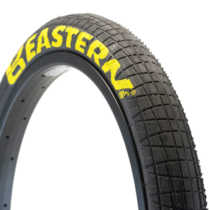 Throttle 20 BMX Tire Black Yellow EasternBikesUK
