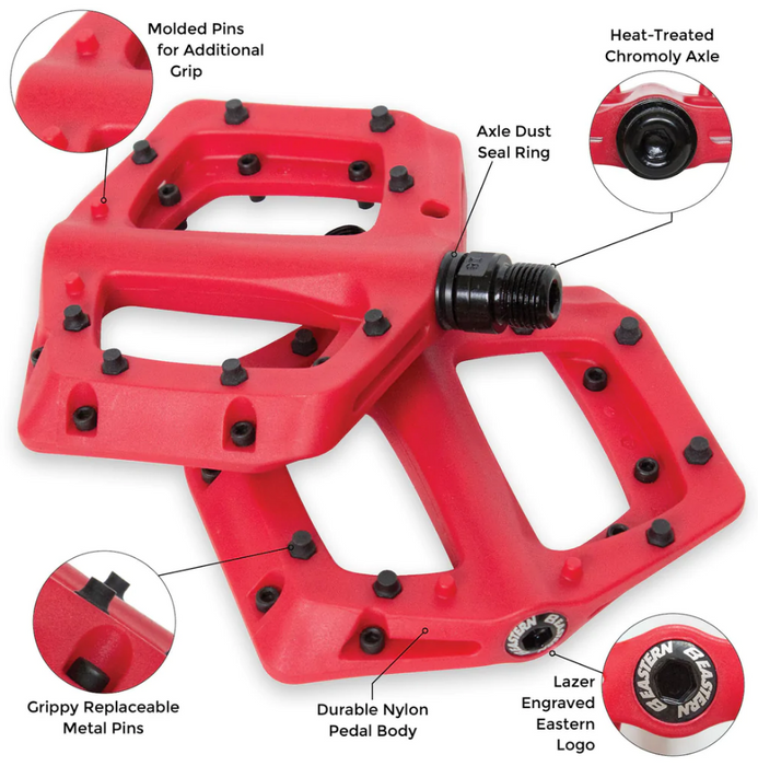 Linx MTB Flat Pedals - Red
